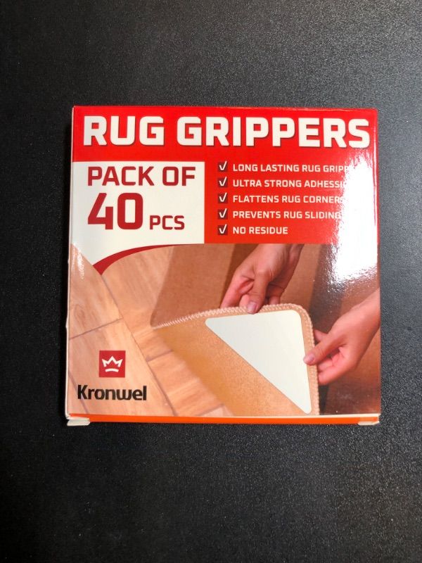 Photo 2 of 40 Pack Rug Corners Grippers for Hardwood Floors, Wood Floor, Carpet, Laminate, Area Rugs on Tile - Rug Stickers - Rug Pads - Rug Tape - Double Sided Rug Tape - No Slip Rug Grip - Anti Slip Rug Grips 40 Triangular