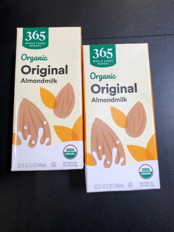 Photo 2 of 365 by Whole Foods Market, Organic Original Almond Milk, 32 Fl Oz Original 32 Fl Oz (Pack of 2) (BB 25JUN24)