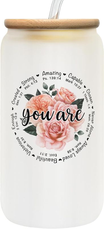 Photo 1 of Christian Gifts for Women - Religious Gifts for Women - Birthday Gifts for Mom, Grandma, Sister, Friend, Coworker, Women - Mothers Day Gifts - Inspirational Spiritual Catholic Gifts Women - Can Glass
