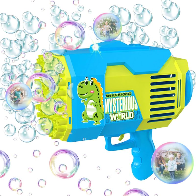 Photo 1 of Bubble Machine Gun, 73 Holes Bubble Gun Bubbles Kids Toys for Toddlers Boys Girls Age 3 4 5 6 7 8 9 10 11 12 Years Old, Fun Gifts for Children Adult Birthday Wedding Party Favors Outdoor Toy (Green)
