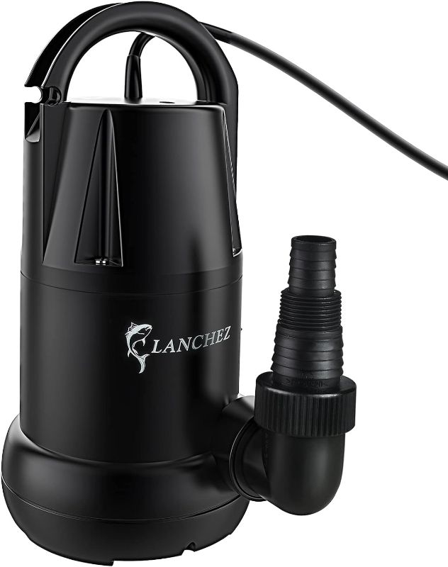 Photo 1 of Lanchez Submersible Sump Pump 3/4 HP 4450 GPH, Utility Pump for Clean/Dirty Water Removal, Transfer Water Pump for Swimming Pool Garden Pond Basement, Drain Pump for Draining flooded house backup
