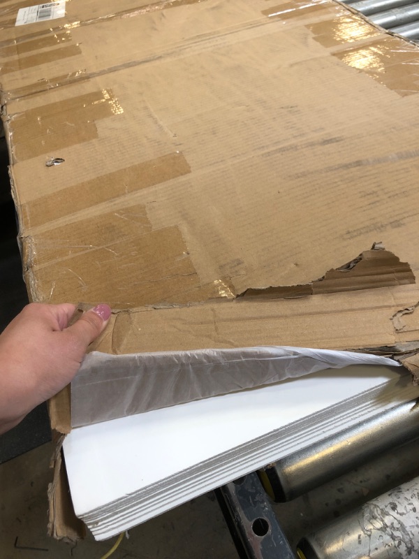 Photo 1 of STICKGOO Drop Ceiling Tiles 2ft x 4ft, White PVC Ceiling Panels, Soomth Ceiling Tiles 24 x 48in, Waterproof - Fire-Rated to Prevent Breakage Cover 80 Sq. Ft, Pack of 10 Tiles White 10 Pack of 2ft x 4ft