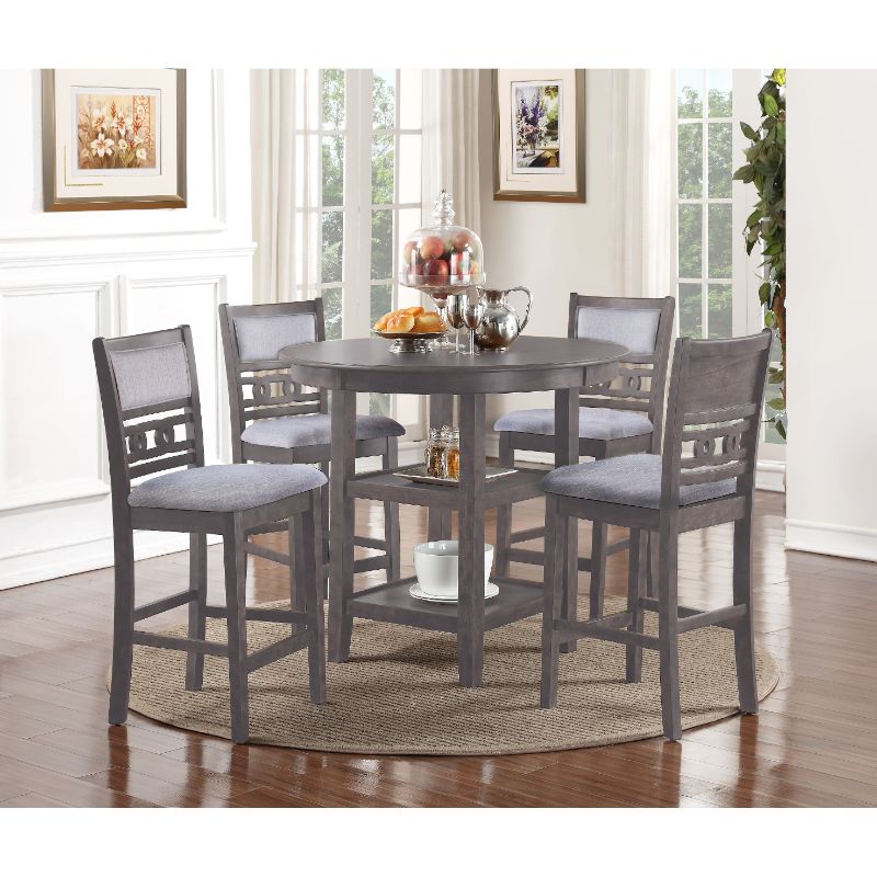 Photo 1 of New Classic Furniture Gia 5-Piece Transitional Wood Dining Set in Gray
