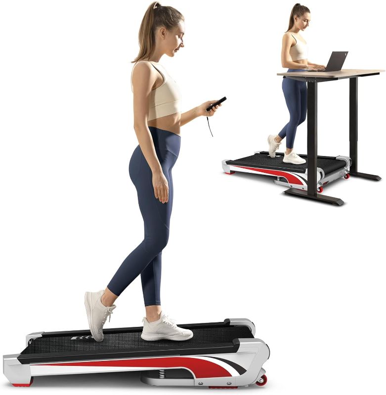 Photo 1 of Walking Pad with Incline, 2.5HP Compact Under Desk Treadmill Portable, 350lbs Capacity Incline Walking Pad for Small Space Fit Standing Desk at Home