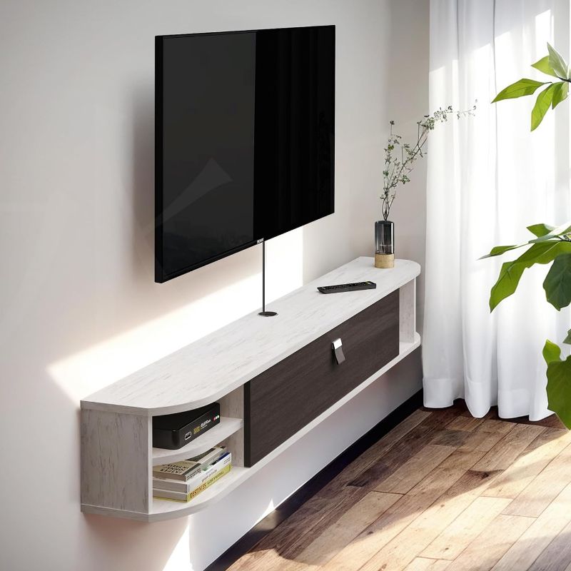 Photo 1 of Floating TV Stand,70ish'' Under TV Shelf,Modern Floating TV Console,Wall Mounted TV Cabinet, Entertainment Center with Storage for Bedroom Living Room