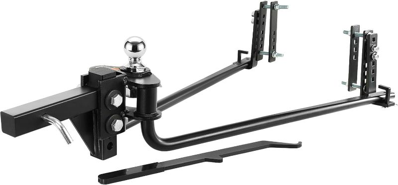 Photo 1 of VEVOR Weight Distribution Hitch, 1,000 lbs Weight Distributing Hitches Kit with Sway Control for Trailer, 2-in Solid Steel Shank, 2-5/16 in Alloy Steel Ball, Powder Coated Load Leveling Hitch, Black
