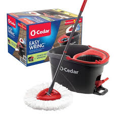 Photo 1 of O-Cedar EasyWring Microfiber Spin Mop, Bucket Floor Cleaning System, Red, Gray, Standard