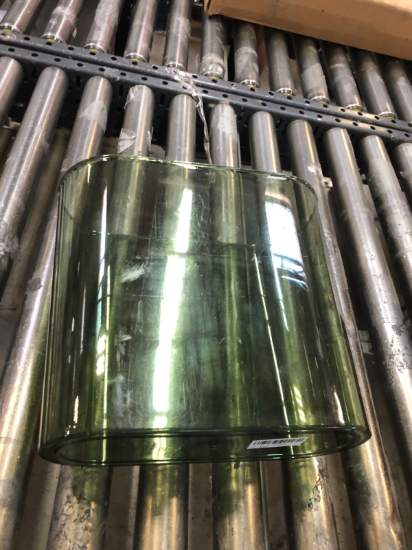 Photo 1 of Anyoifax Small Trash Can Slim Garbage Can 3 Gallon Waste Basket Trash Bin Container for Bathroom, Bedroom, Living Room, Kitchen, Under Desk, Office, Colleg Dorm - Green Clear&Green