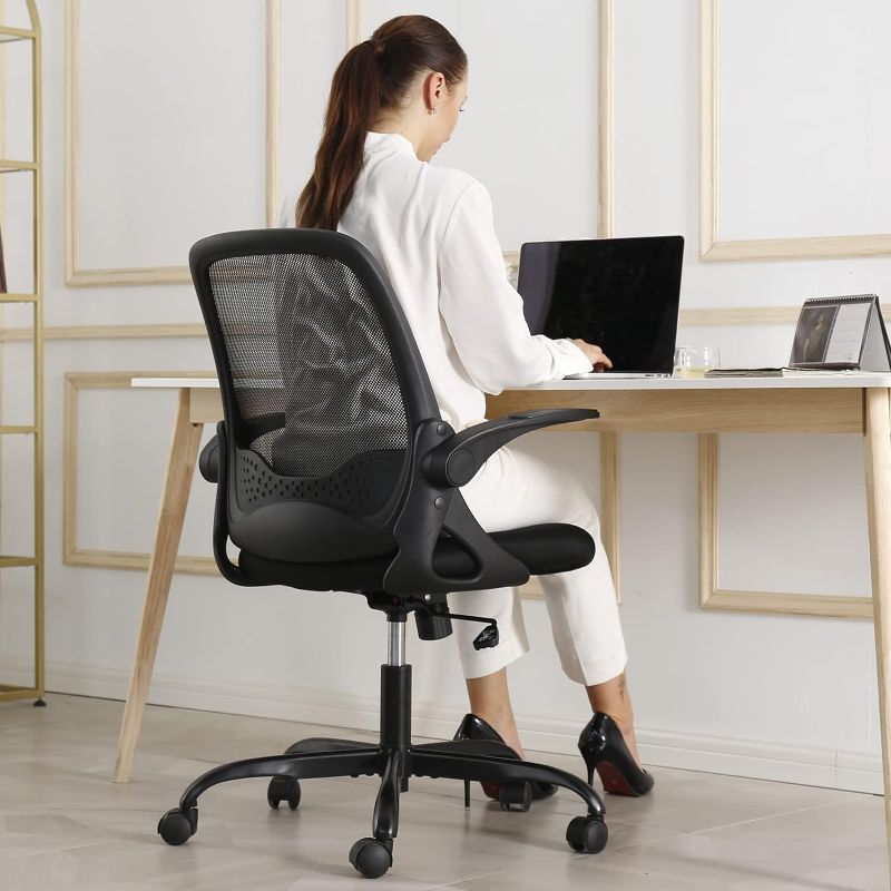 Photo 1 of  KERDOM Office Chair, Ergonomic Desk Chair, Breathable Mesh Computer Chair, Comfy Swivel Task Chair with Flip-up Armrests and Adjustable Height