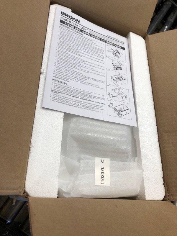 Photo 2 of Broan-NuTone BHFLED80 PowerHeat Bathroom Exhaust Fan, Heater, and LED Light Combination, 80 CFM LED 80 CFM Fan and Heater