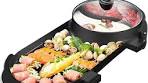 Photo 1 of SEAAN Hot Pot with Grill, Hotpot Pot Electric Grill Indoor Shabu Shabu Pot Korean bbq Grill Smokeless, Separate Dual Temperature Contral, Capacity for 2-12 People, 110V Integrated