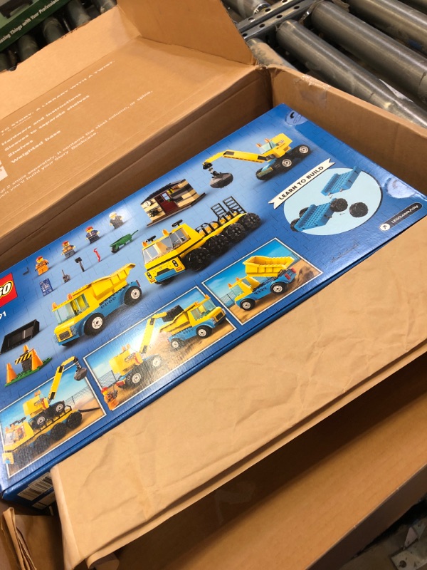 Photo 2 of LEGO City Construction Trucks and Wrecking Ball Crane 60391 Building Toy Set for Toddler Kids Ages 4+, Includes 3 Construction Vehicles, an Abandoned House and 3 Minifigures for Pretend Play