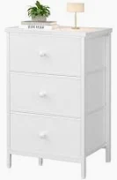 Photo 1 of BOLUO White Night Stand with Drawers 3 Drawer Dresser for Bedroom, Tall Nightstand for Closet Dorm Modern Bedside Table 3 Drawers(11.8"D x 17.8"W x 29.5"H) White