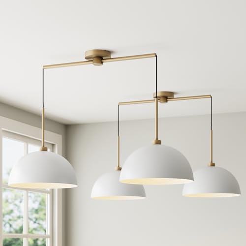 Photo 1 of Nathan James Percy Modern 2-Light Pendant Island Light Fixture, Hanging Lights with Metal Shade and Adjustable Cord
