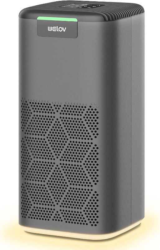 Photo 1 of WELOV Air Purifiers for Home Large Room: H13 HEPA Air Purifiers for Pet Allergy, 1570 Sq Ft Coverage Air Quality Monitor Removes Pet Hair Dander Pollen Smoke Dust Mold, 23dB Air Purifiers for Bedroom

