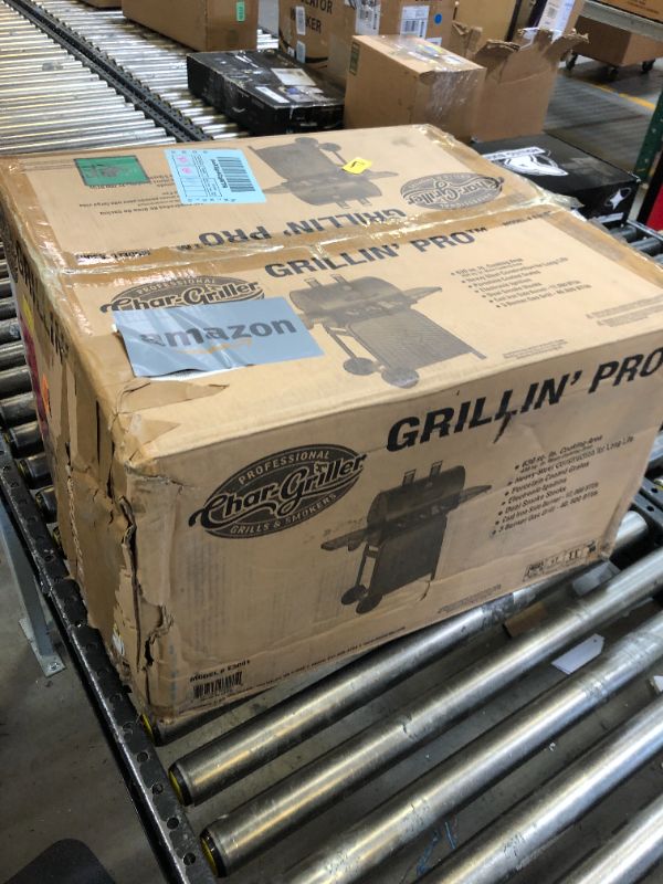 Photo 3 of Char-Griller® Grillin' Pro 3-Burner Propane Gas Grill in Black with 40,800 BTU, Cast Iron Grates and Warming Racks, 630 Cooking Square Inches, Model E3001 GasGrill