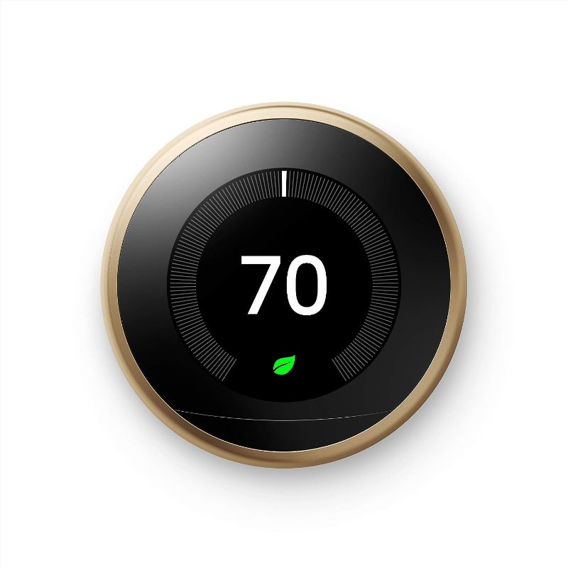 Photo 1 of Google Nest Learning Thermostat - Programmable Smart Thermostat for Home - 3rd Generation Nest Thermostat - Works with Alexa - Brass Brass Thermostat Only FACTORY SEALED 