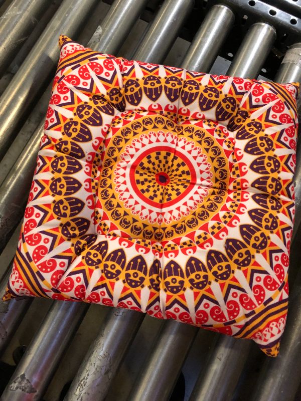 Photo 2 of Floor Pillow Seating 15 Inch Boho Floor Cushion Sitting Pillow for The Floor Square Yoga Mandala Meditation Pouf 