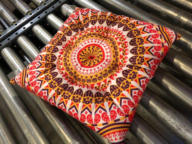 Photo 1 of Floor Pillow Seating 15 Inch Boho Floor Cushion Sitting Pillow for The Floor Square Yoga Mandala Meditation Pouf 