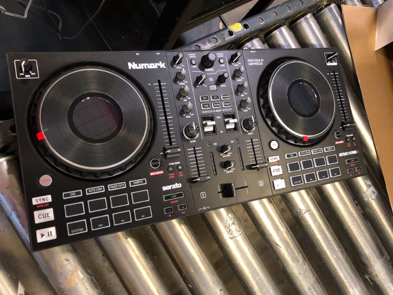 Photo 2 of Numark Mixtrack Platinum FX 4-Deck Serato DJ Controller with Jog Wheel Displays and FX Paddles
