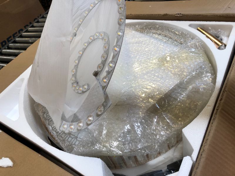 Photo 1 of Ohniyou 42" Retractable Ceiling Fan with Light and Remote,Crystal Chandelier Ceiling Fan for Bedroom Living Room Indoor (Chrome Silver)