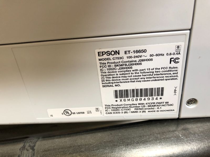Photo 3 of Epson EcoTank Pro ET-5800 Wireless Color All-in-One Supertank Printer with Scanner, Copier, Fax and Ethernet, White
