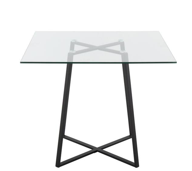Photo 1 of Cosmo 36 in. Square Black Metal and Clear Glass Dining Table (Seats 4) table legs only 
