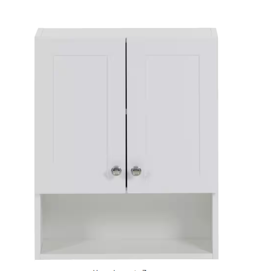 Photo 1 of Glacier Bay - Lancaster 21 in. W x 8 in. D x 26 in. H Surface-Mount Shaker Bathroom Storage Wall Cabinet in White