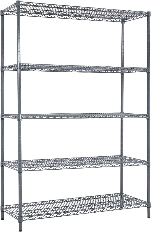 Photo 1 of Land Guard 5 Tier Storage Racks and Shelving - 48" L x 20" W x 72" H Heavy Steel Material Pantry Shelves - Each Unit Loads 350 Pounds Wire Shelf, Suitable for Warehouses, Closets, Kitchens…
