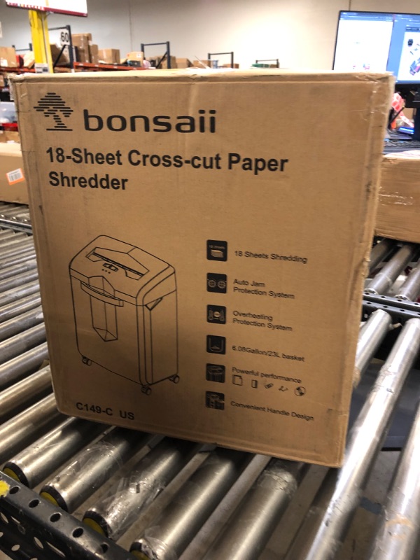 Photo 5 of Bonsaii Paper Shredder, 18-Sheet 60-Minutes Shredder for Office Heavy Duty Cross-Cut Shredder with 6 Gallon Pullout Basket & 4 Casters(C149-C)
