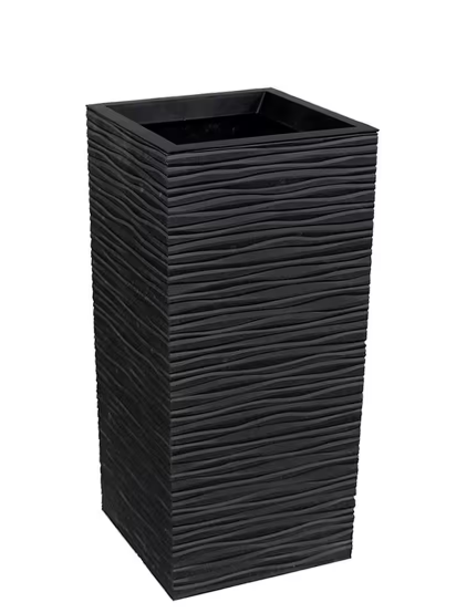 Photo 1 of Serenity 13.5 in. x 26 in. Slate Rubber Self-Watering Decorative Pot
