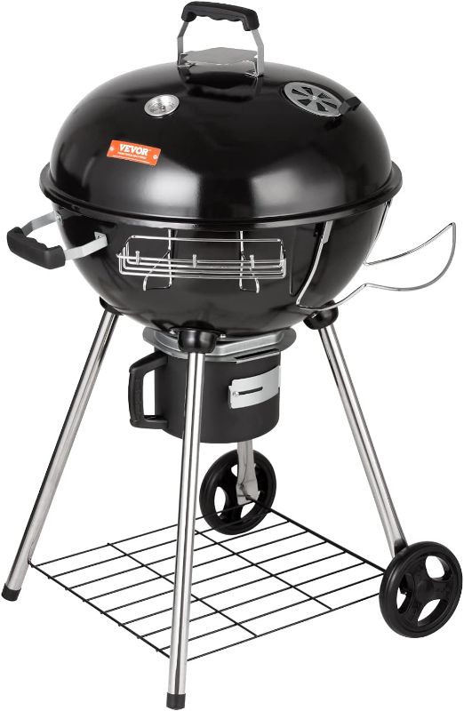 Photo 1 of VEVOR 22 inch Portable Charcoal Grill, Kettle Grills with Cover, Iron & Steel Small BBQ Grill, Mini Tabletop Smoker for Outdoor Cooking, Barbecue Camping, Picnic, Patio and Backyard, Black
