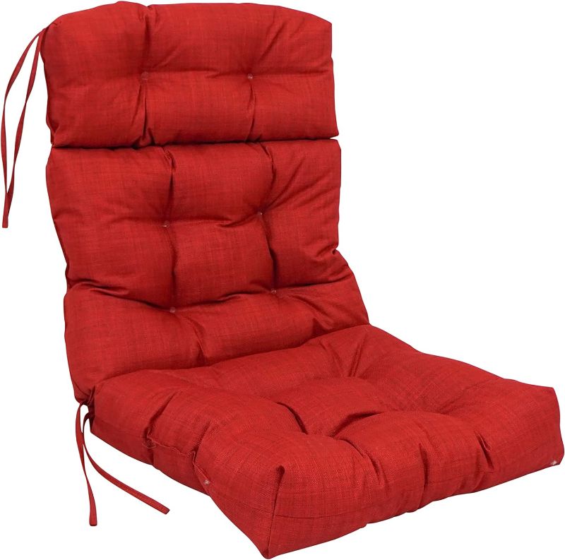 Photo 1 of EAGLE PEAK Tufted Outdoor/Indoor High Back Patio Chair Cushion  44'' x 22'', Red