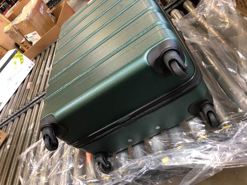 Photo 4 of COOLIFE Luggage 3 Piece Set Suitcase Spinner Hardshell Lightweight TSA Lock 4 Piece Set dark green3