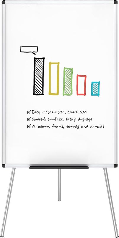 Photo 1 of VIZ-PRO Whiteboard Easel, 36 x 24 Inches, Portable Dry Erase Board Height Adjustable for School Office and Home
