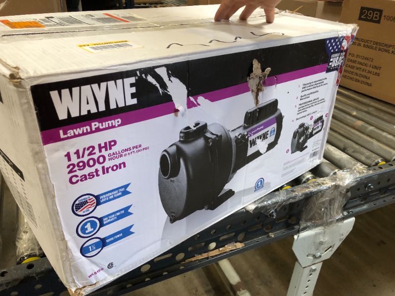 Photo 7 of Wayne WLS150 1.5 HP High Volume Cast Iron Lawn Sprinkling Pump, 1-1/2-Horsepower 1.5 HP Pump
