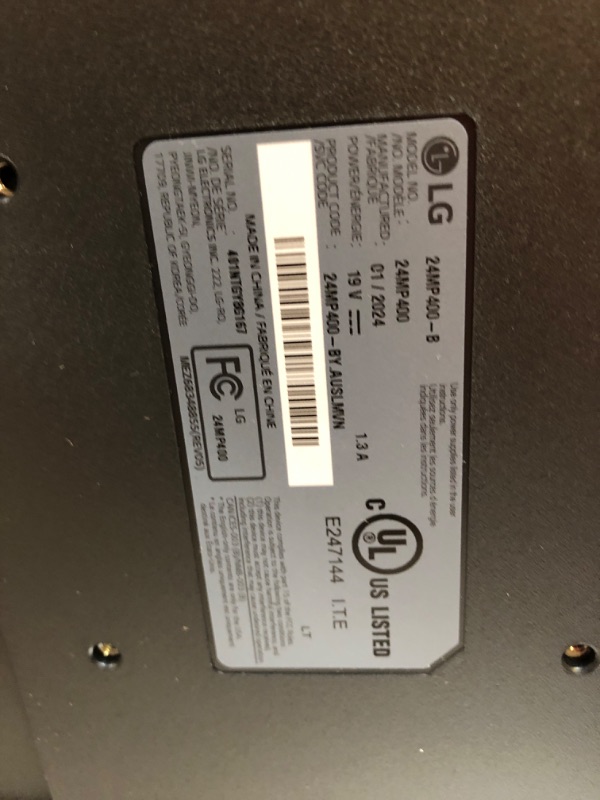 Photo 4 of LG FHD 24-Inch Computer Monitor 24MP400-B, IPS with AMD FreeSync, Black Tilt