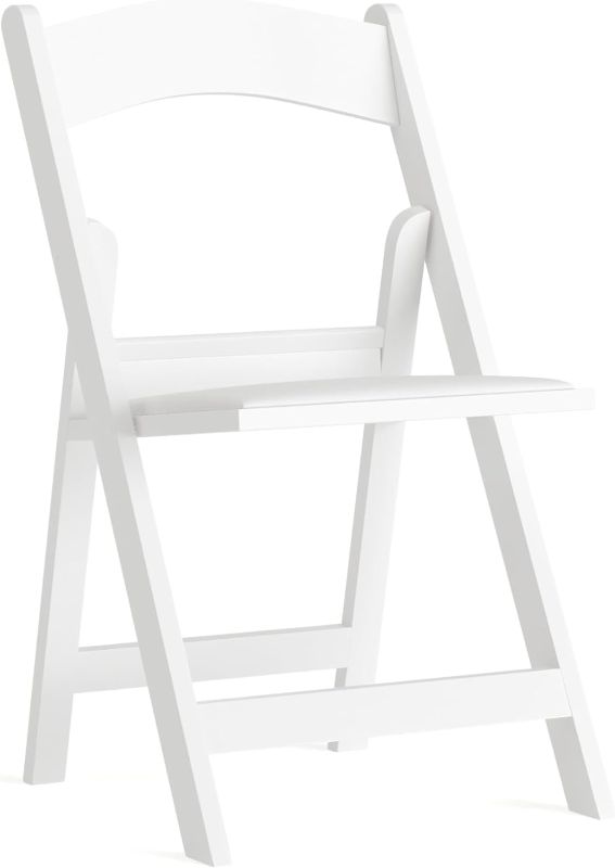 Photo 1 of Flash Furniture Hercules™ Series Folding Chair - White Resin - 1000LB Weight Capacity Comfortable Event Chair - Light Weight Folding Chair
