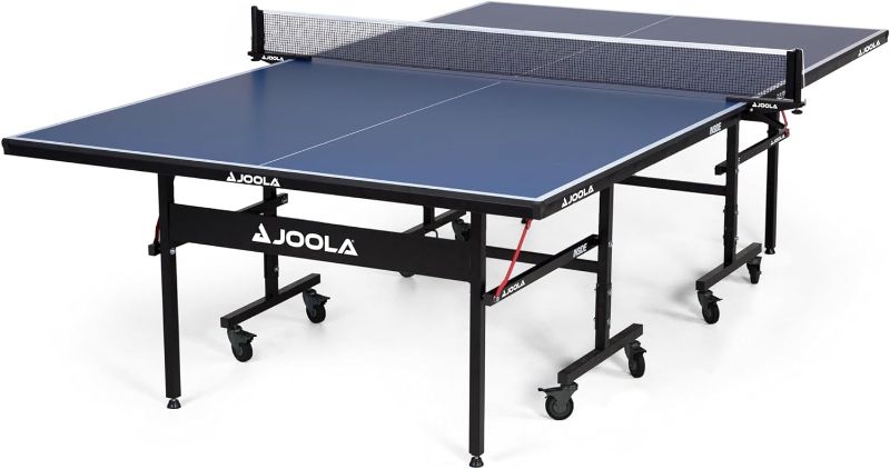 Photo 1 of JOOLA Inside - Professional MDF Indoor Table Tennis Table with Quick Clamp Ping Pong Net and Post Set - 10 Minute Easy Assembly - Ping Pong Table with Single Player Playback Mode
