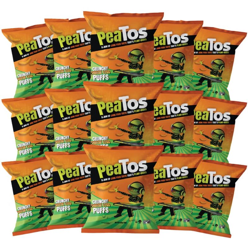 Photo 1 of PeaTos Cheese-less Puffs in Snack Sized 0.5 oz. Bags (15 pack) full of “JUNK FOOD” flavor and fun WITHOUT THE JUNK. Vegan, Gluten-Free, and Non-GMO.
BEST BY JUN 28 2024