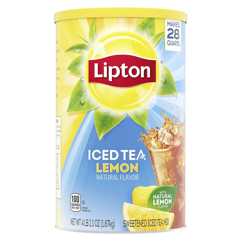 Photo 1 of Lipton Lemon Powdered Iced Tea, Sweetened, Makes 28 Quarts
BEST BY AUG 05 2025