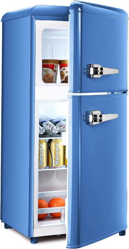 Photo 1 of FLS-80G-BLUE - Retro Compact Refrigerator, Blue