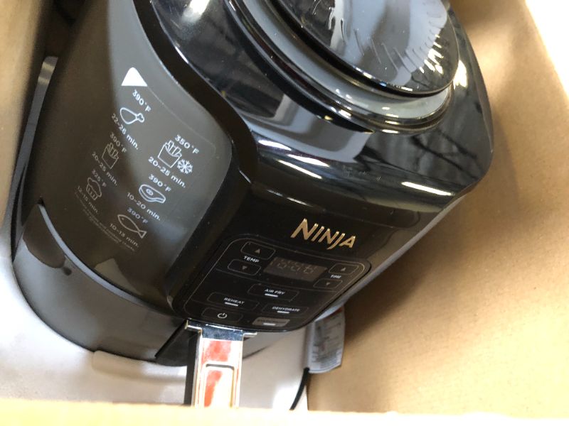 Photo 2 of Ninja AF101 Air Fryer that Crisps, Roasts, Reheats, & Dehydrates, for Quick, Easy Meals, 4 Quart Capacity, & High Gloss Finish, Black/Grey 4 Quarts