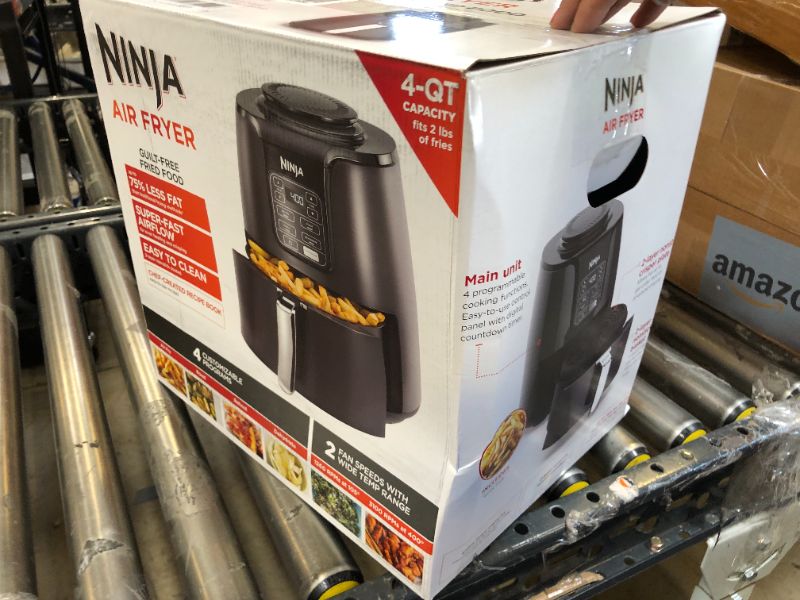 Photo 4 of Ninja AF101 Air Fryer that Crisps, Roasts, Reheats, & Dehydrates, for Quick, Easy Meals, 4 Quart Capacity, & High Gloss Finish, Black/Grey 4 Quarts