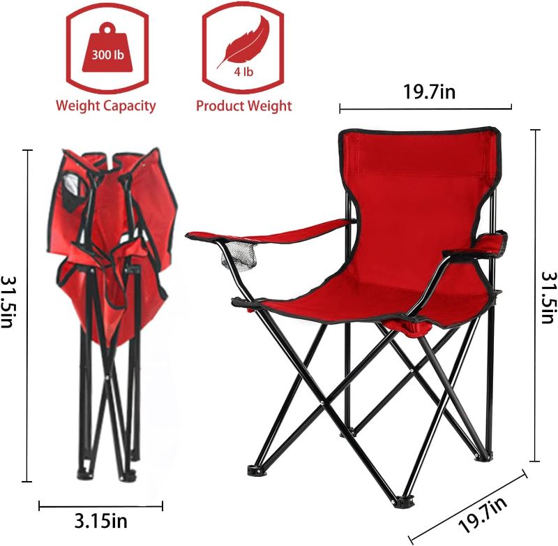 Photo 1 of Portable Camping Chairs Enjoy The Outdoors with a Versatile Folding Chair, Sports Chair, Outdoor Chair & Lawn Chair, Red 1 PC-red