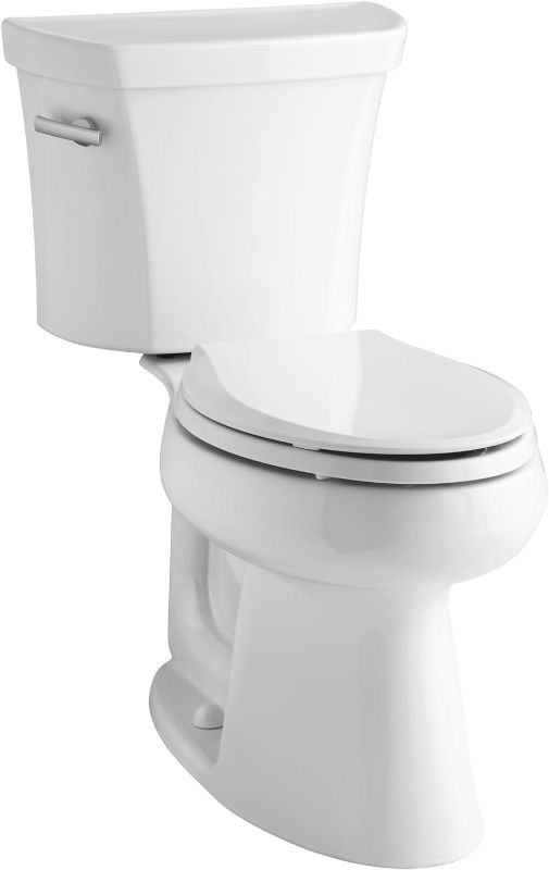 Photo 1 of Kohler K-3999-0 Highline Comfort Height Two-piece Elongated 1.28 Gpf Toilet with Class Five Flushing Technology And Left-hand Trip Lever, Seat Not Included, White

