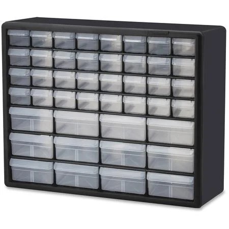 Photo 1 of Akro-Mils 44-Drawer Plastic Storage Cabinet - 44 Compartment(s) - 15.8" Height6.4" Depth x 20" Length - Unbreakable, Stackable, Finger Grip - Black - Polystyrene - 1 Each
