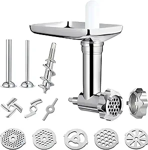 Photo 1 of etal Food Grinder Attachment for KitchenAid Stand Mixers Includes Sausage Stuffer Tubes,Durable Meat Grinder Food Processor Attachment for kitchenAid,with a Wealth of Accessories