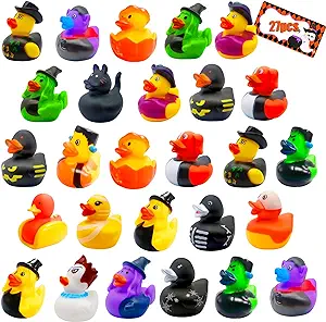 Photo 1 of 27 Pcs Halloween Party Favors Rubber Ducks,Baby Showers Accessories Jeep Bath Toys for Kids Halloween Decorations Trick or Treat Supplies Goodie Bag Fillers(Halloween)