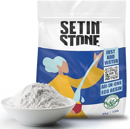 Photo 1 of UNICONE ART SETINSTONE Eco Casting Resin Kit - Sustainable, 1 Bag Mineral + Polymer Powder - All in One, Non-Toxic, Water-Based, Fast Curing & Demolding, Acrylic Resin Kit Molding Powder (6kg/13lbs)